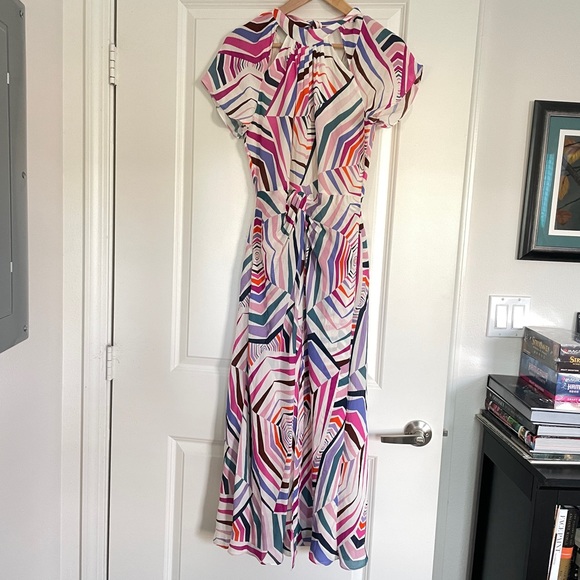 RARE! Kate Spade Geobrella Silk Midi Dress Gorgeous geometric print - Picture 4 of 11